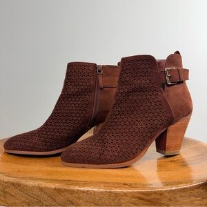 Jack by BB Dakota Perforated Brown Ankle Booties